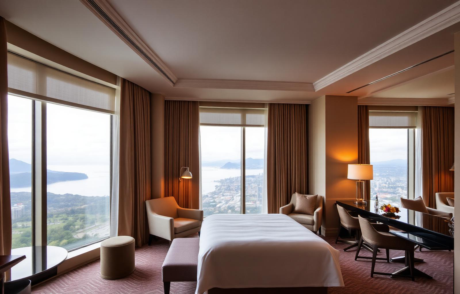 Luxury hotel suite with view